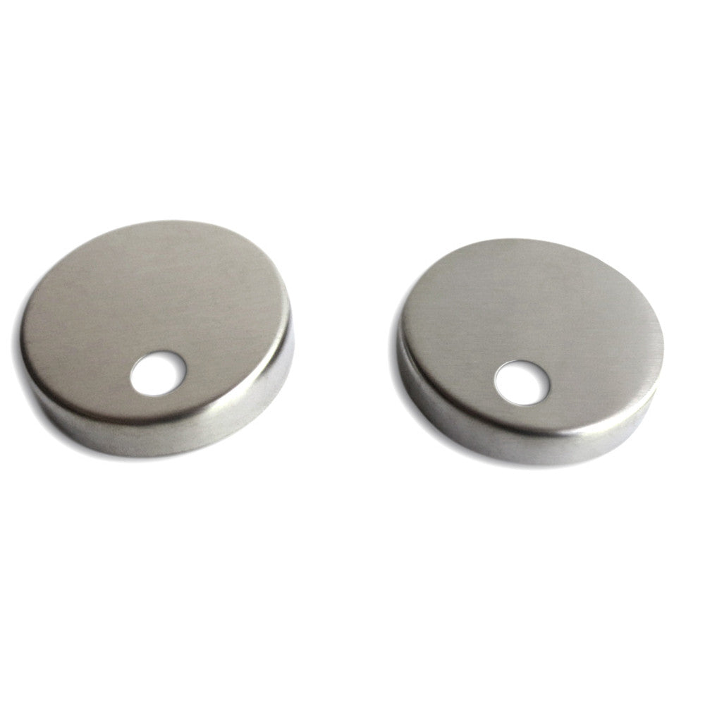 Mounting Base Caps for Premium Toilet Seats - Brushed (Satin) Nickel Stainless Steel Finish  (set of 2)